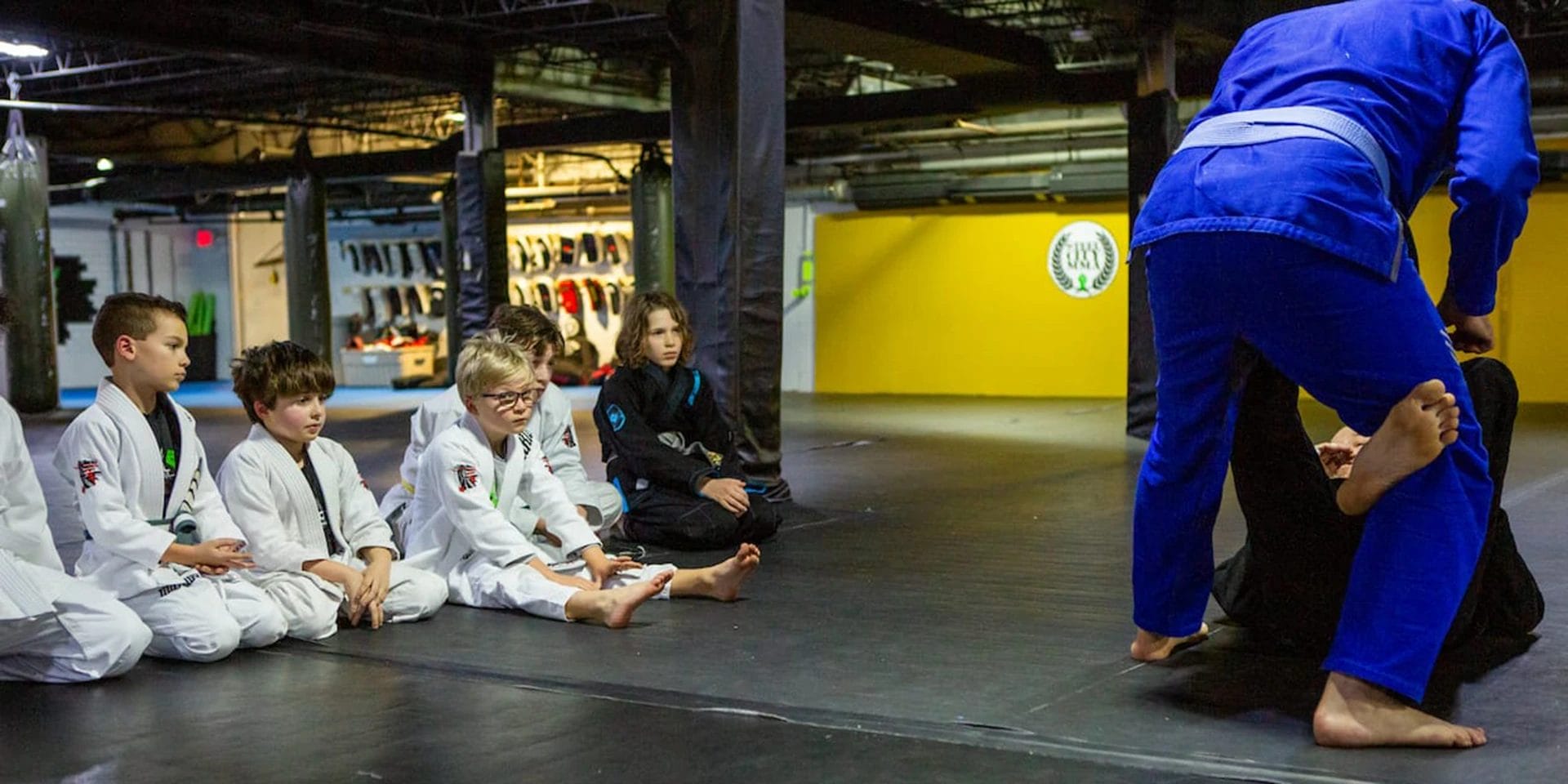 Kids on a Jiu-Jitsu training